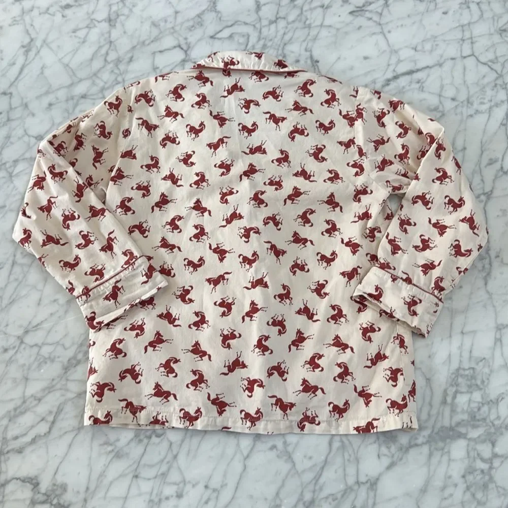 MOLO Lex Horse Button Down Top Sz 7/8